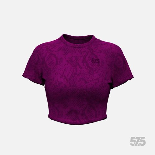 Crop Top Rövid ujjú - Snake - Dark Magenta