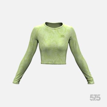 Crop Top Hosszú ujjú - Snake - Pale Green