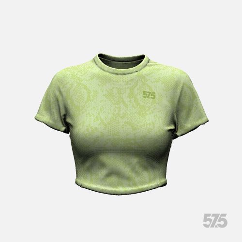 Crop Top Rövid ujjú - Snake - Pale Green