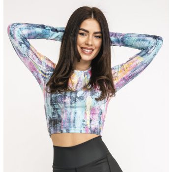 Crop Top Hosszú ujjú - Pixel Ice