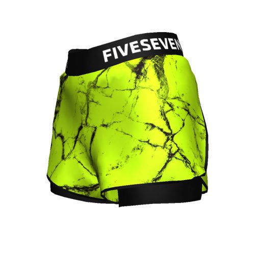 Futónadrág 2in1 rövid női - FLUO MARBLE - Green