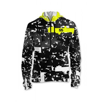 Futókabát átmeneti kapucnis - GLITCH - Black Fluo