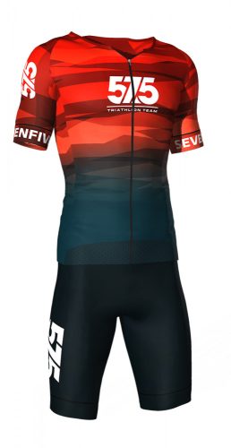 Triatlon versenymez - 2 részes - rövid ujjú - 575 TEAM - Turquoise-Red