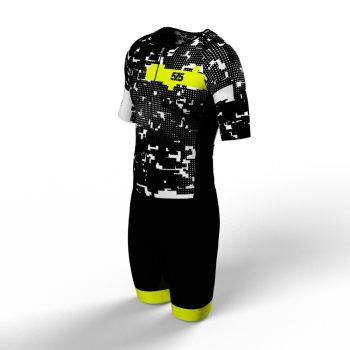   Triatlon versenymez - HIGH Perfomance -Rövid ujjú - Glitch Black