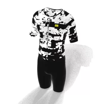   Triatlon versenymez - HIGH Perfomance -Rövid ujjú - Glitch White