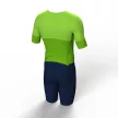 Triatlon versenymez - HIGH Perfomance -Rövid ujjú - Three Stripe Green-Blue