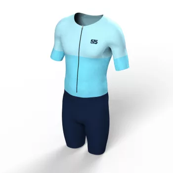   Triatlon versenymez - HIGH Perfomance -Rövid ujjú - Three Stripe Light Blue