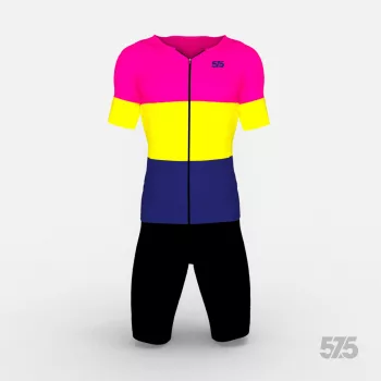   Triatlon versenymez - 2 részes - rövid ujjú - Threestripe Pink